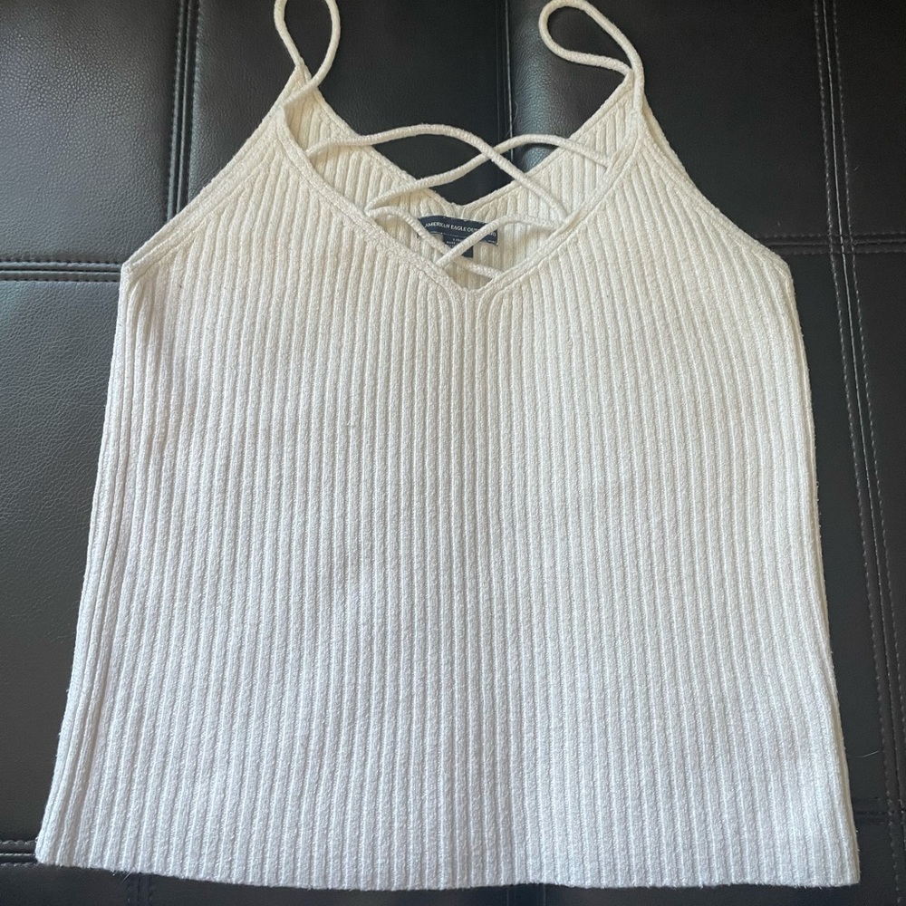 American Eagle White Knit Cami Top